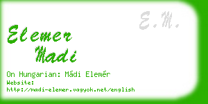 elemer madi business card