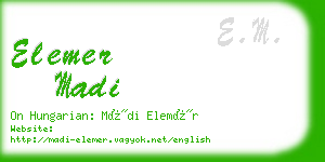 elemer madi business card